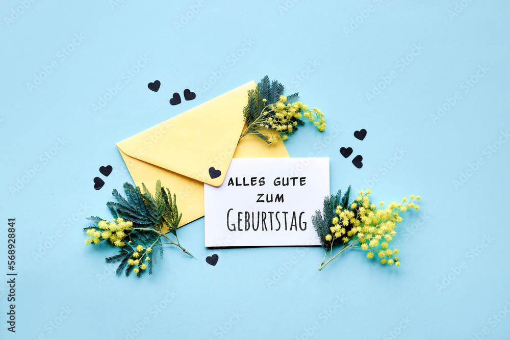 Text Alles Gute zum Geburtstag means Happy Birthday in German language