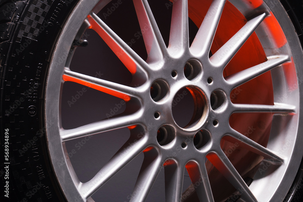 old car wheels titanium rims long exposure video on dark background spinning motion simulation old car wheels titanium rims long exposure video on dark background spinning motion simulation