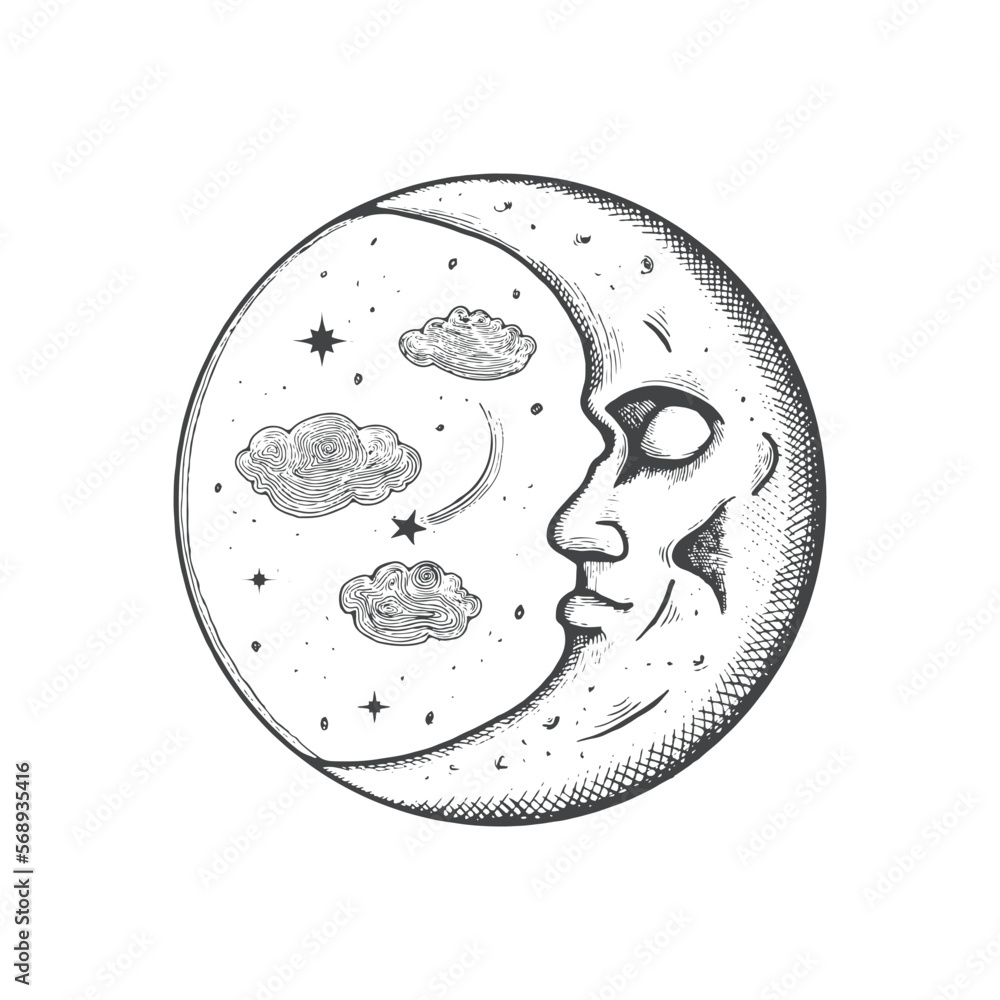 Crescent vector illustration. Moon Crescent vector illustration. Moon