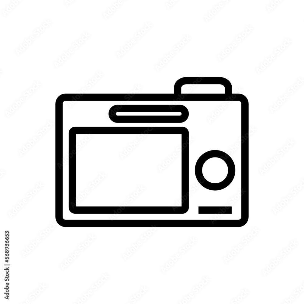 Digital photo icon line isolated on white background. Black flat thin icon on modern outline style. Linear symbol and editable stroke. Simple and pixel perfect stroke vector illustration Digital photo icon line isolated on white background. Black flat thin icon on modern outline style. Linear symbol and editable stroke. Simple and pixel perfect stroke vector illustration