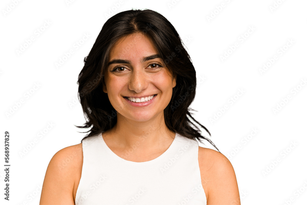 Young indian woman face closeup cut out isolated Young indian woman face closeup cut out isolated