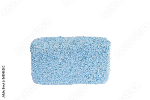 Cutout blue bath sponge isolated