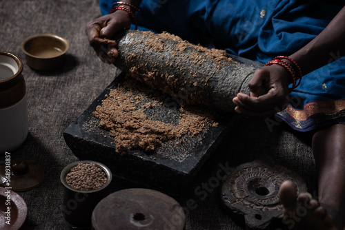 Homemade horse gram lentils thogaiyal  photo