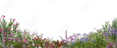 Fotografia, Obraz foreground flower gardens and meadows on a transparent background