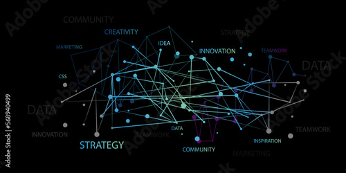 Business data cloud concept illustration. Plexus style abstract background. Vector with dots and lines connection design elements.