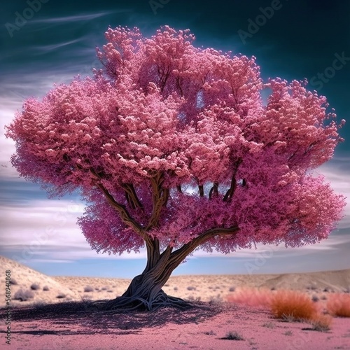 Pink tree  generative ai
