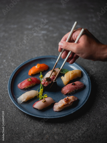 A selection of sushi