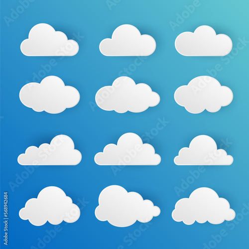 Cloud icons set. Vector illustration