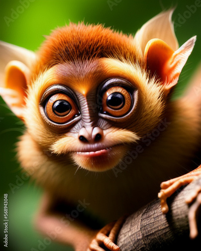 cool funny cute tarsier forest comic drawing animal big eyes 