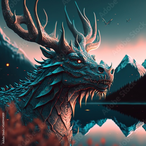 Dragon with horns © Giulia