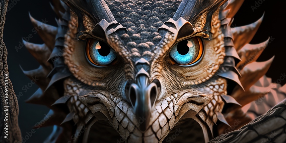 Obraz premium Owl dragon art