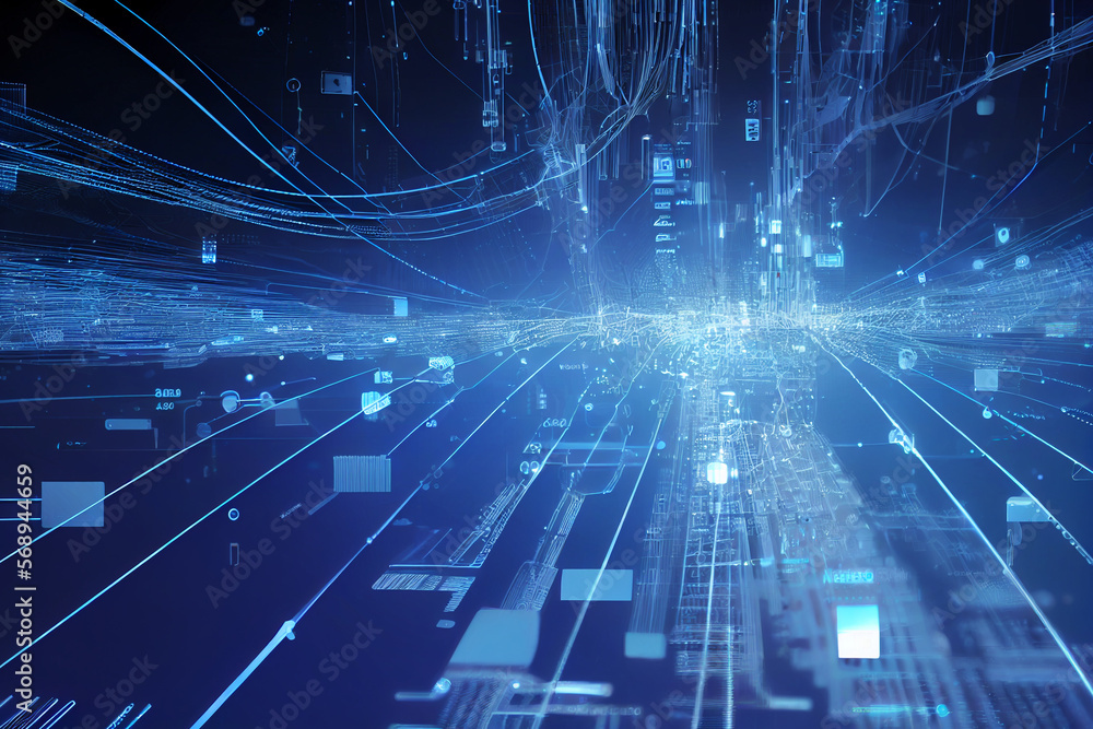 Digitaler Hintergrund des Internet-Netzwerks. Konzept der gemeinsamen Nutzung des Internets - Generative Ai Digitaler Hintergrund des Internet-Netzwerks. Konzept der gemeinsamen Nutzung des Internets - Generative Ai
