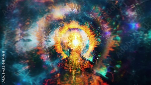 Man with ring of fire around