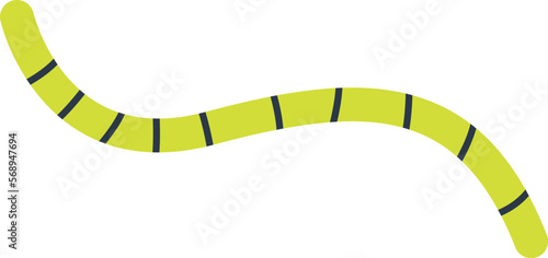 Colorful cartoon worm flat icon