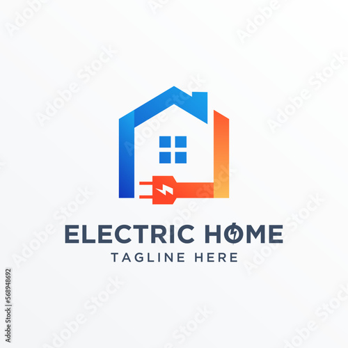 Electrical logo design combined with the house