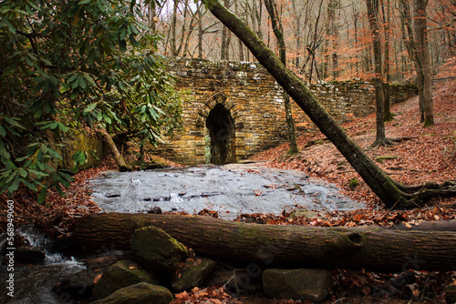 old bridge from the 1820s in the woods