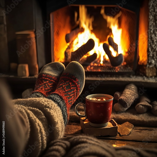 Toasty toes near the festive flames 