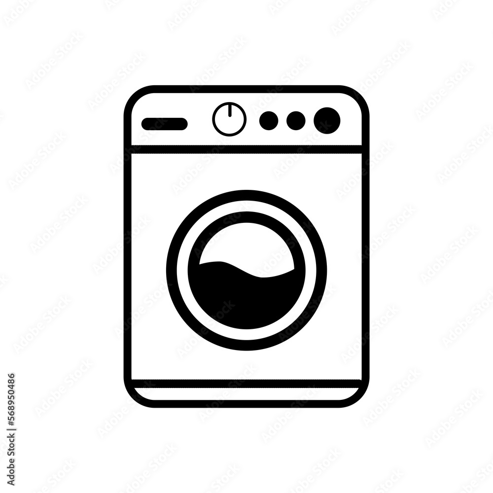 Washing machine icon isolated on white background. Technology. Modern conveniences. Laundering. Housework