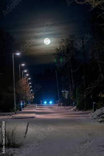 Photography night traffic in the city, nacka,sverige,sweden,stockholm