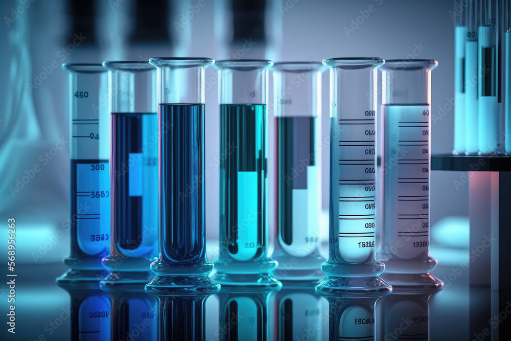 test tubes are on a table in the laboratory. Generative AI test tubes are on a table in the laboratory. Generative AI
