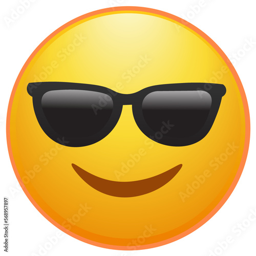 Cool emoticon with glasses vector image