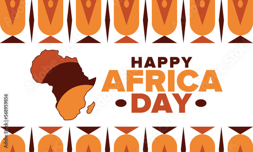 Africa Day. Happy African Freedom Day and Liberation Day. Celebrate annual on the African continent and around the world. African pattern. Poster, card, banner and background. Vector illustration