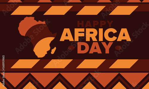 Africa Day. Happy African Freedom Day and Liberation Day. Celebrate annual on the African continent and around the world. African pattern. Poster, card, banner and background. Vector illustration