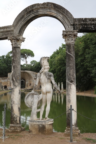The Canopus Euripus looking to Serapeum Villa Adriana in Tivoli, Lazio Italy photo