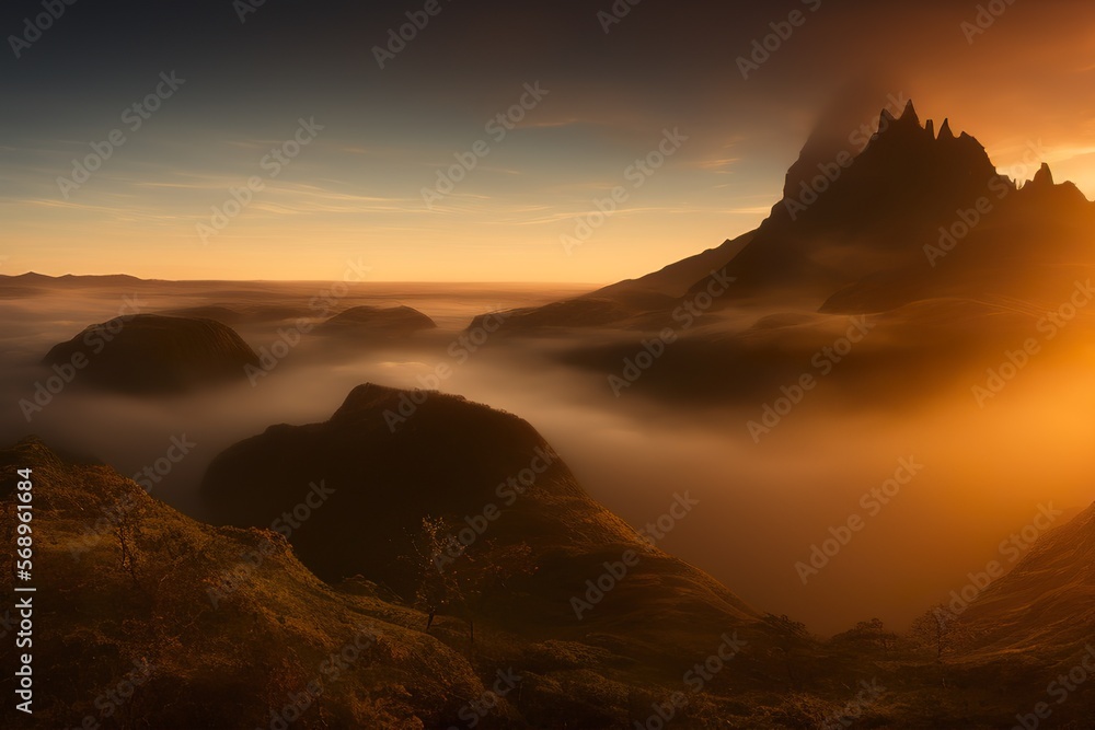 Foggy desert