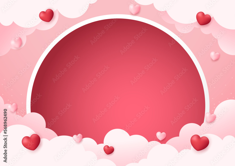 Valentine's day background with product display and Heart Shaped Balloons. Paper cut style. Valentine's day background with product display and Heart Shaped Balloons. Paper cut style.