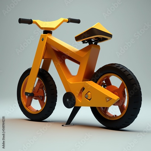 Child bike in room. Generative AI.