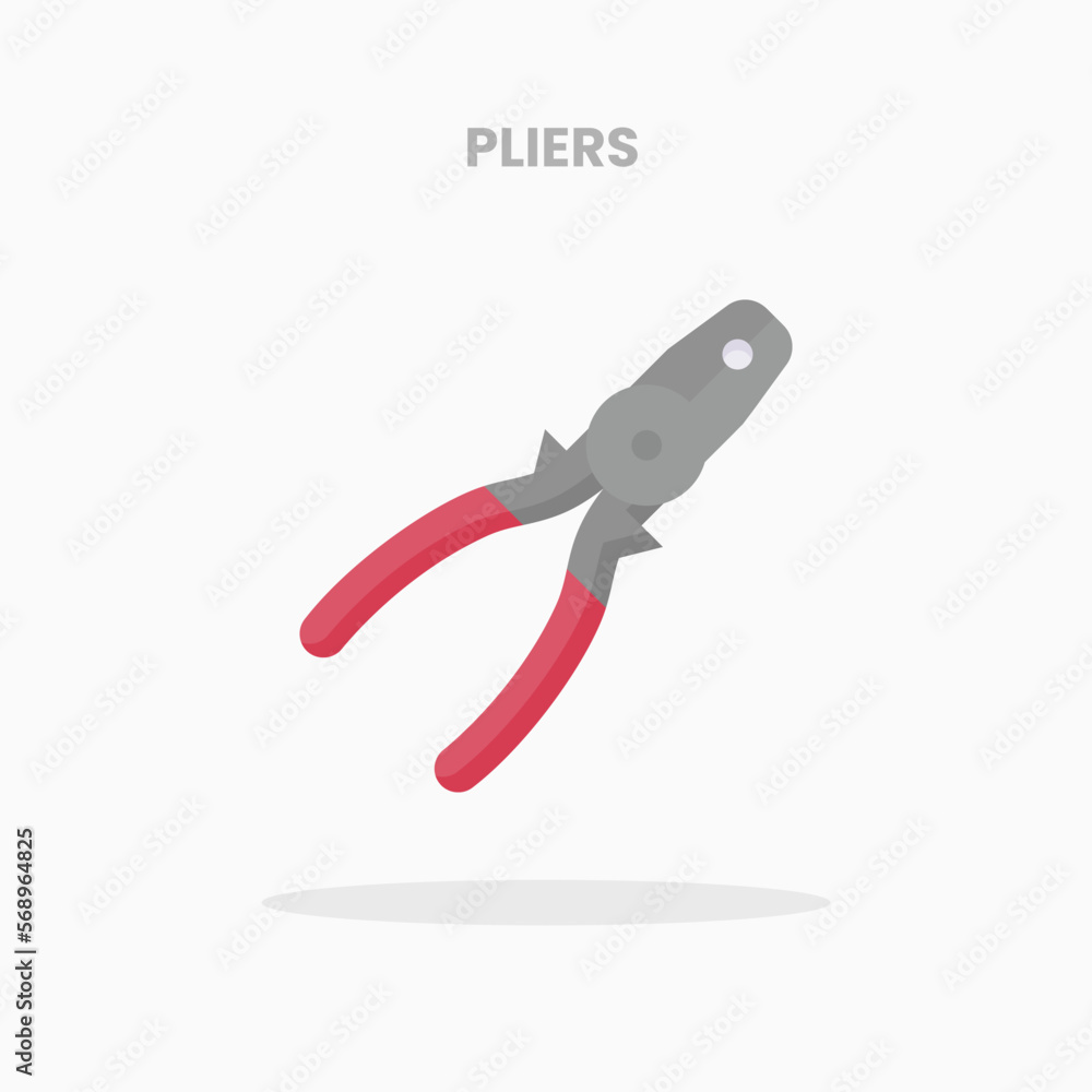 Pliers icon flat. Vector illustration on white background. Can used for web, app, digital product, presentation, UI and many more. Pliers icon flat. Vector illustration on white background. Can used for web, app, digital product, presentation, UI and many more.
