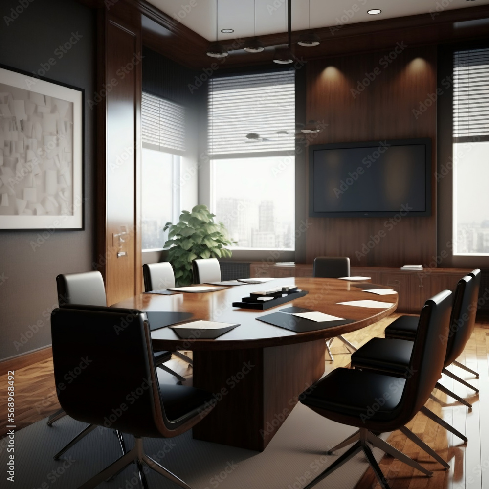 Office meeting room realistic Generative AI