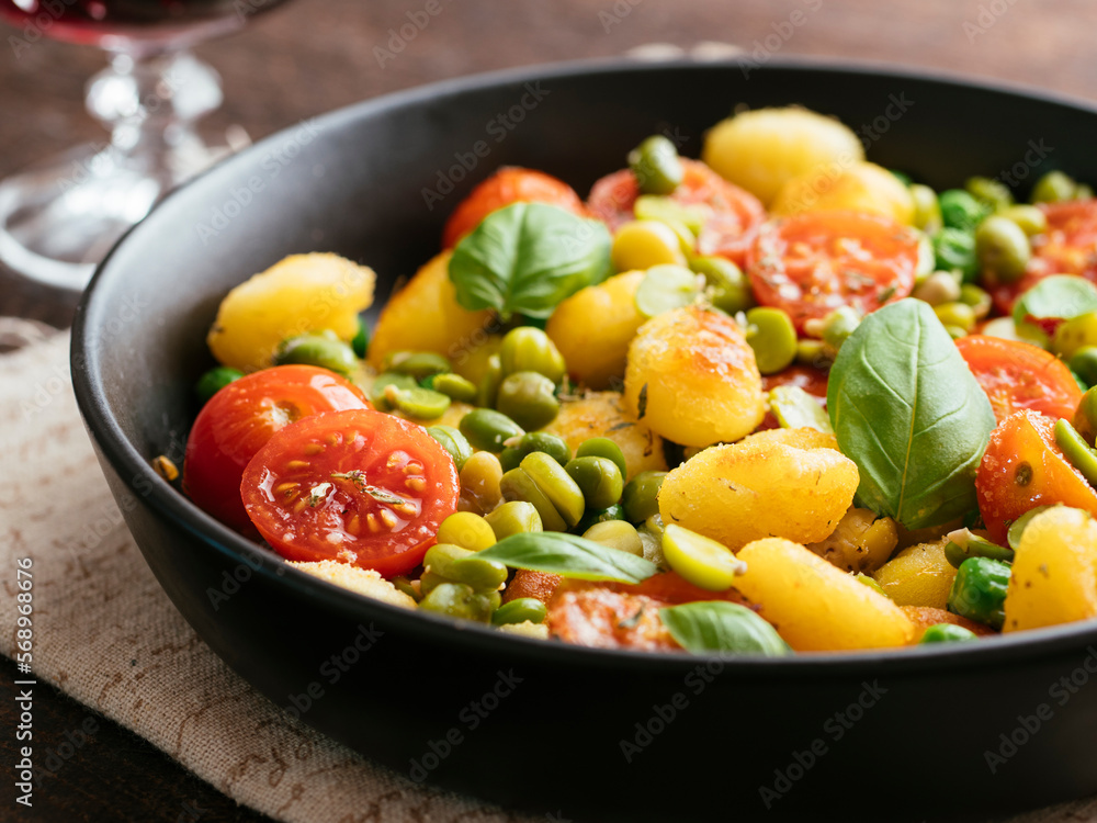Roasted gnocchi with legumes Roasted gnocchi with legumes