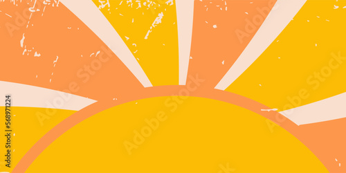 Retro Groovy sun rays background collection. Retro vintage texture design the 70s. Groovy hippie sun background striped in the center. Sunburst vintage vecto