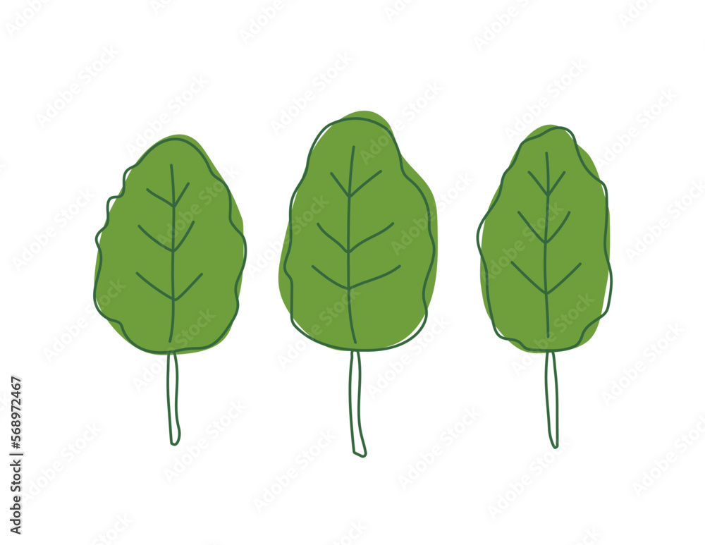 Leafy Greens Playful Vector Illustration Leafy Greens Playful Vector Illustration
