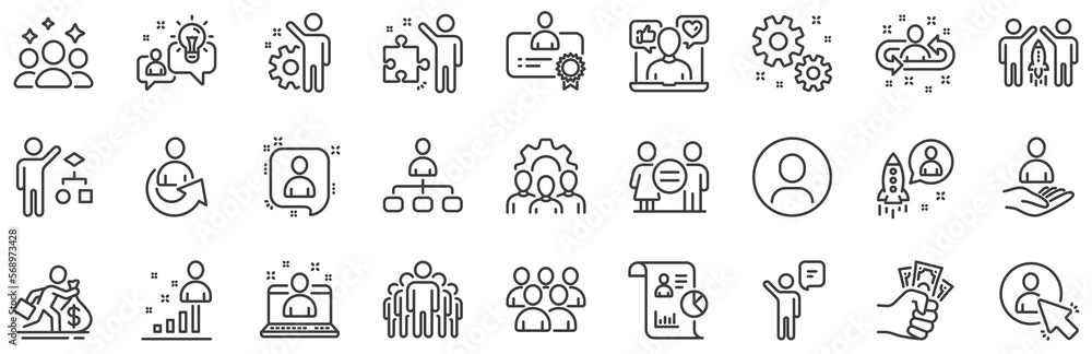 Set of Business audit, Startup strategy and Employee icons. Management line icons. Business strategy, Startup and Teamwork. Organization management, report and group algorithm. Employee job. Vector Set of Business audit, Startup strategy and Employee icons. Management line icons. Business strategy, Startup and Teamwork. Organization management, report and group algorithm. Employee job. Vector