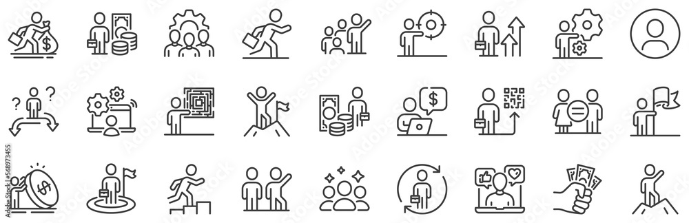Leadership flag, person skill and maze labyrinth set. Business people line icons. Goal flag, management strategy and human skill line icons. Business leadership, social target, collaboration. Vector Leadership flag, person skill and maze labyrinth set. Business people line icons. Goal flag, management strategy and human skill line icons. Business leadership, social target, collaboration. Vector