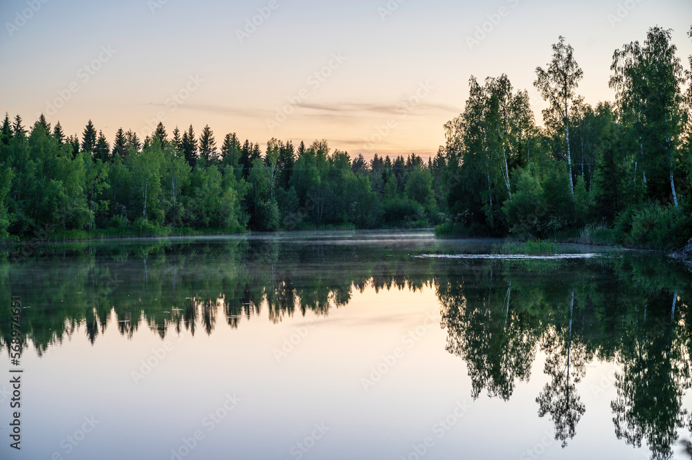 Summer night by the lake. Österbotten/Pohjanmaa, Finland