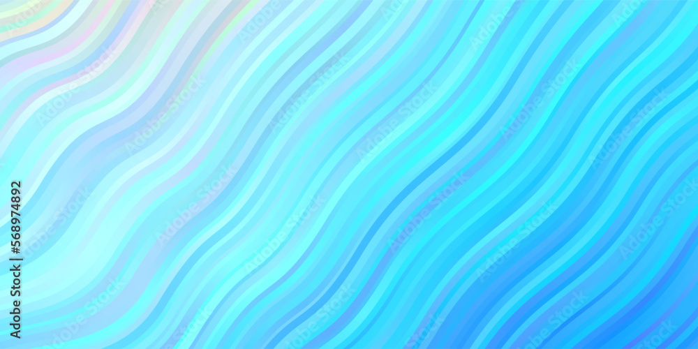 Light BLUE vector background with curved lines.