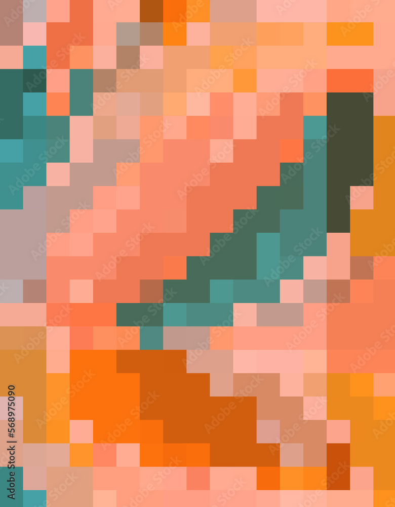 Vibrant Geometric Pattern In Blue, Pink And Orange Vibrant Geometric Pattern In Blue, Pink And Orange