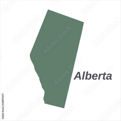 Alberta state map drawing isolate on white background. Alberta state map illustration, vector