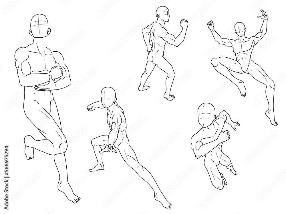 Male Figure Line Drawings Poses Reference Sheet Male Figure Line Drawings Poses Reference Sheet