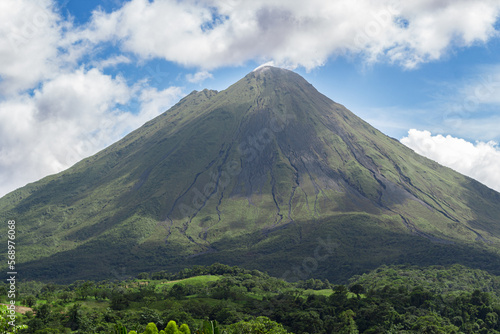 Arenal volcano massif guarding farms in La Fortuna