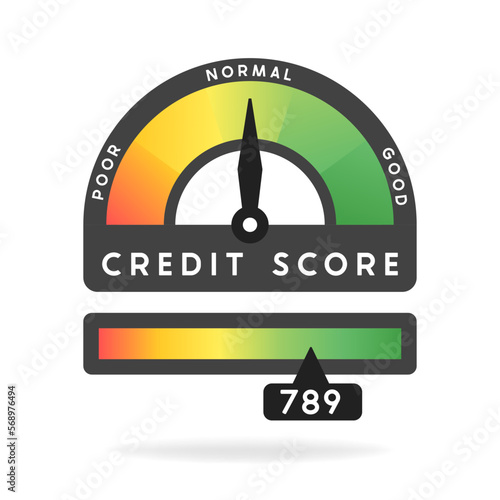 Credit score scale showing good value. Vector stock illustration