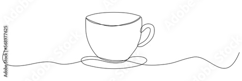 Fototapeta Cup continuous line drawing