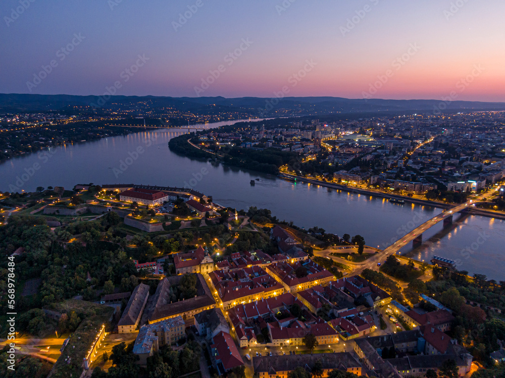 Naklejka premium Sunsets above Petrovaradin, Novi Sad (Serbia)