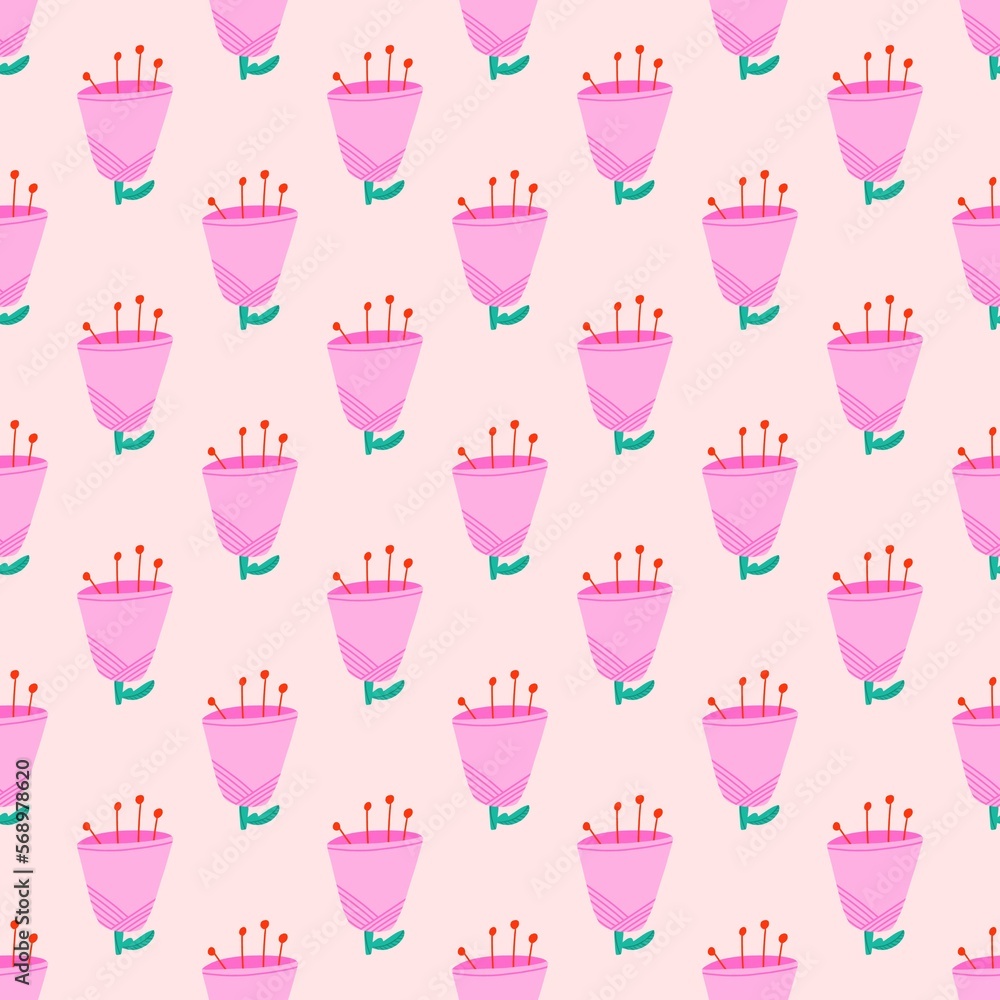 Beautiful pink flower Spring Summer Illustration, background pattern Beautiful pink flower Spring Summer Illustration, background pattern