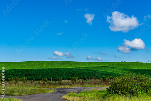 rural landscape with clouds like windows