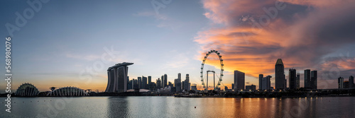 Singapore Skyline at sunset photo